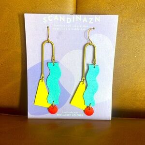 90’s inspired Reclaimed leather earrings